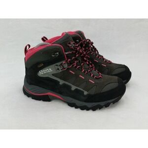 Women's CLORTS HKM-823E All Terrain Gray Pink Suede Hiking Trail Boots Shoes 7.5